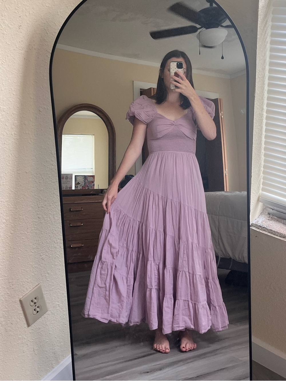 FREE PEOPLE Short Sleeve Sundrenched Maxi Dress in Dawn Pink Size Small